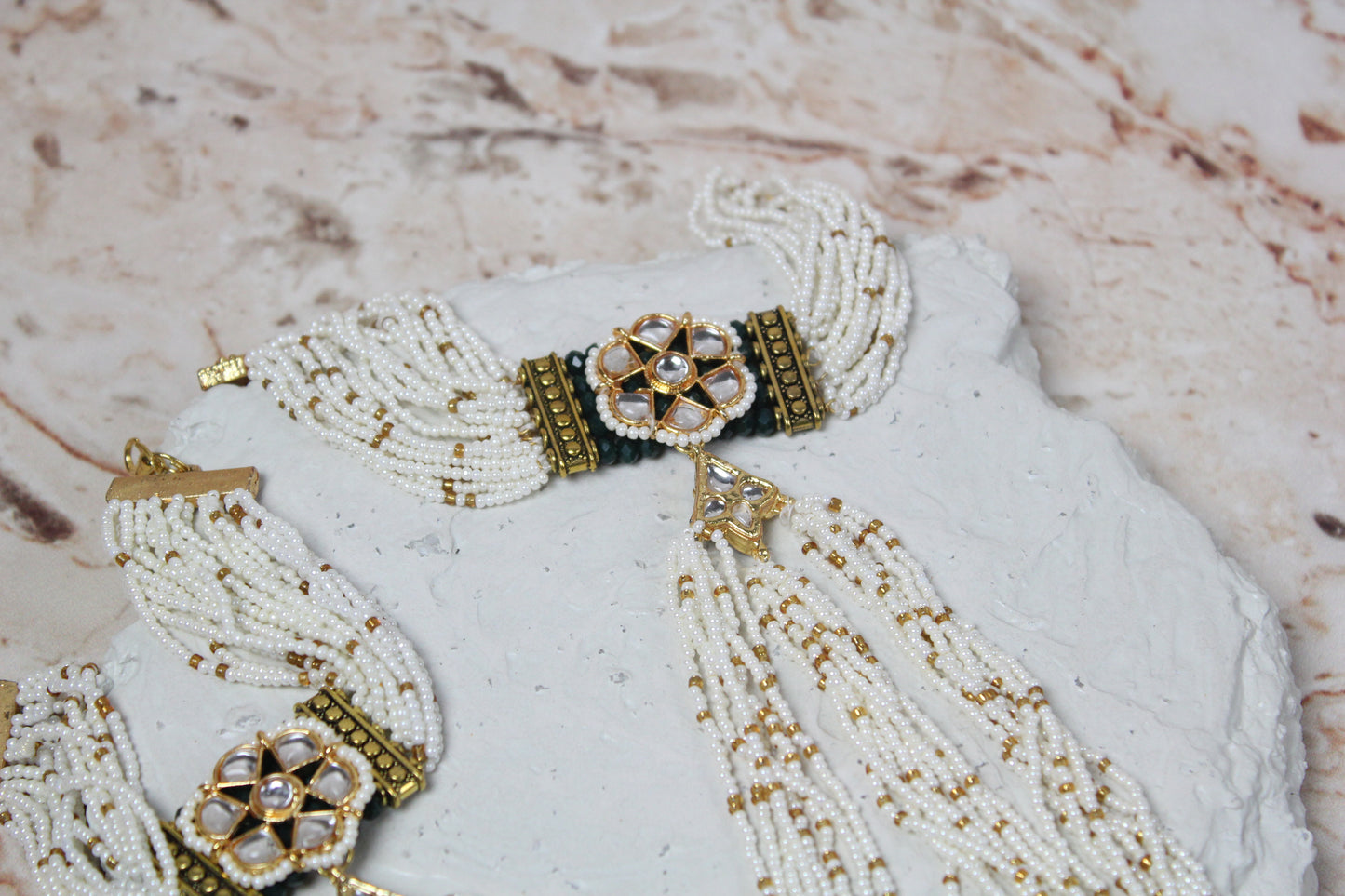 Nicola Kundan Hath Panja (Hand Chains) in Gold