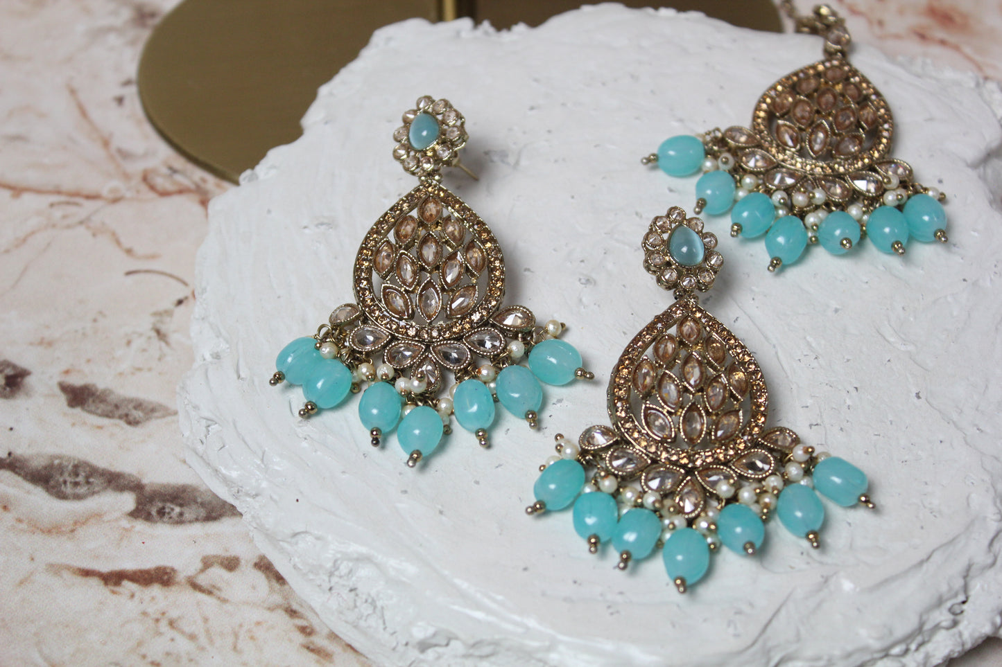 Tara Bridal Set in Peach and Blue