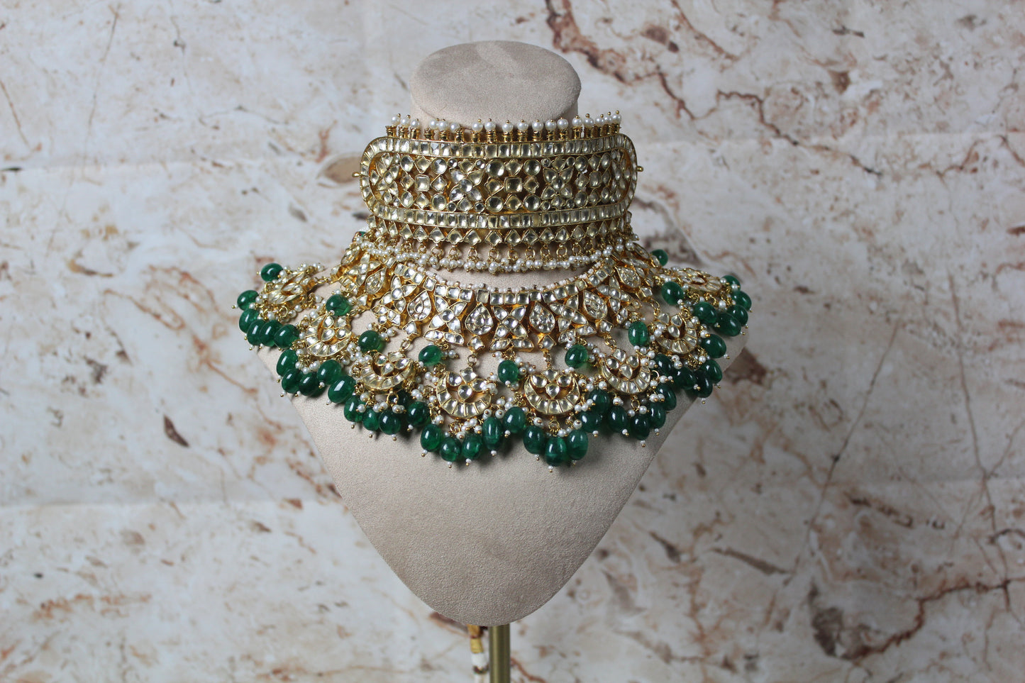 Rayana Pachi Kundan Bridal Set in Green