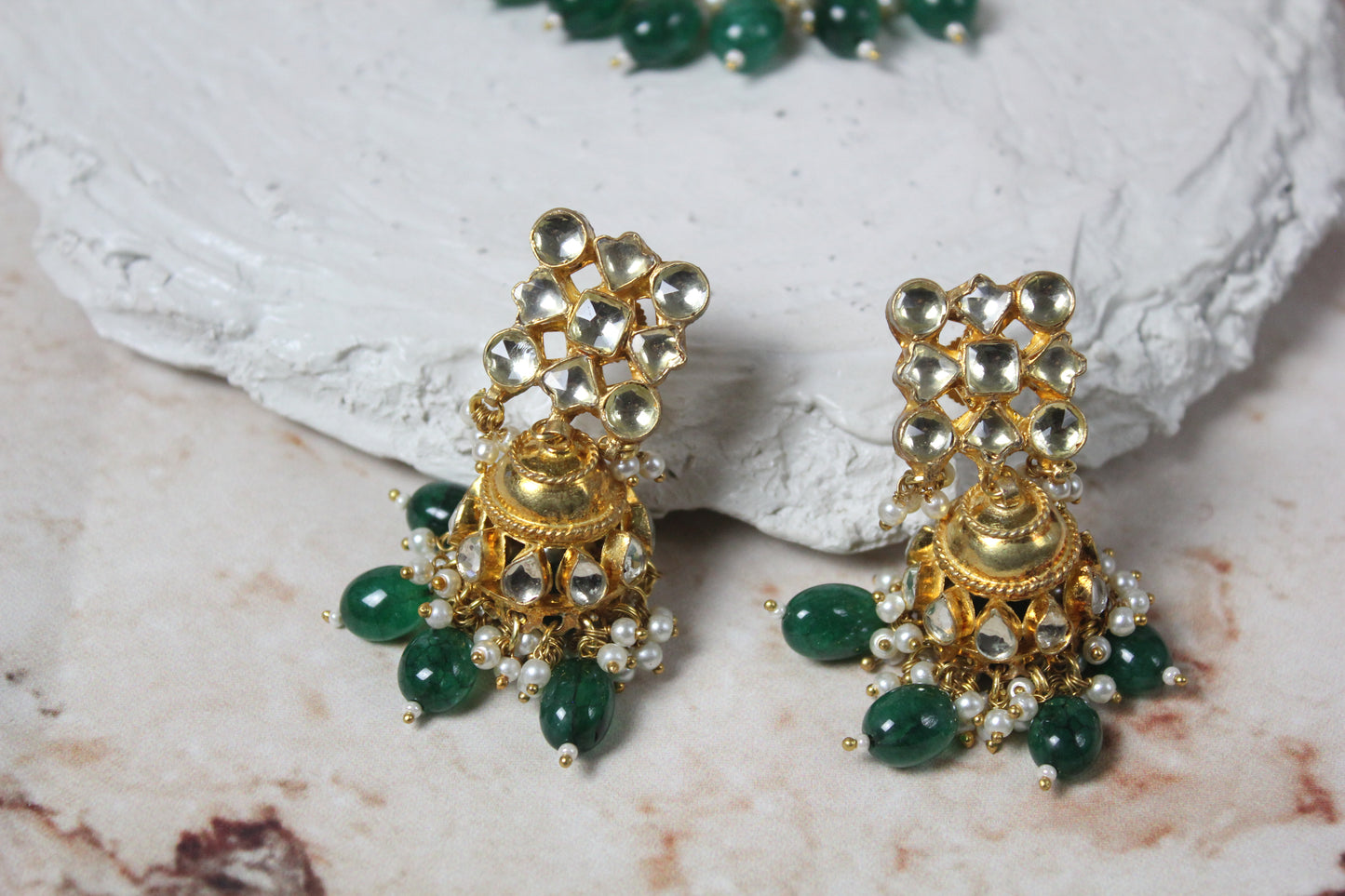 Rayana Pachi Kundan Bridal Set in Green