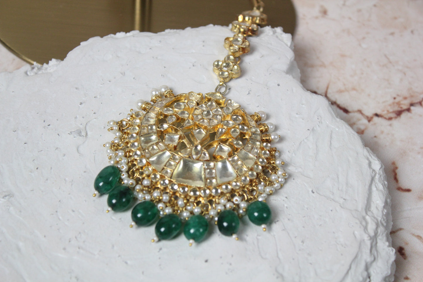 Rayana Pachi Kundan Bridal Set in Green