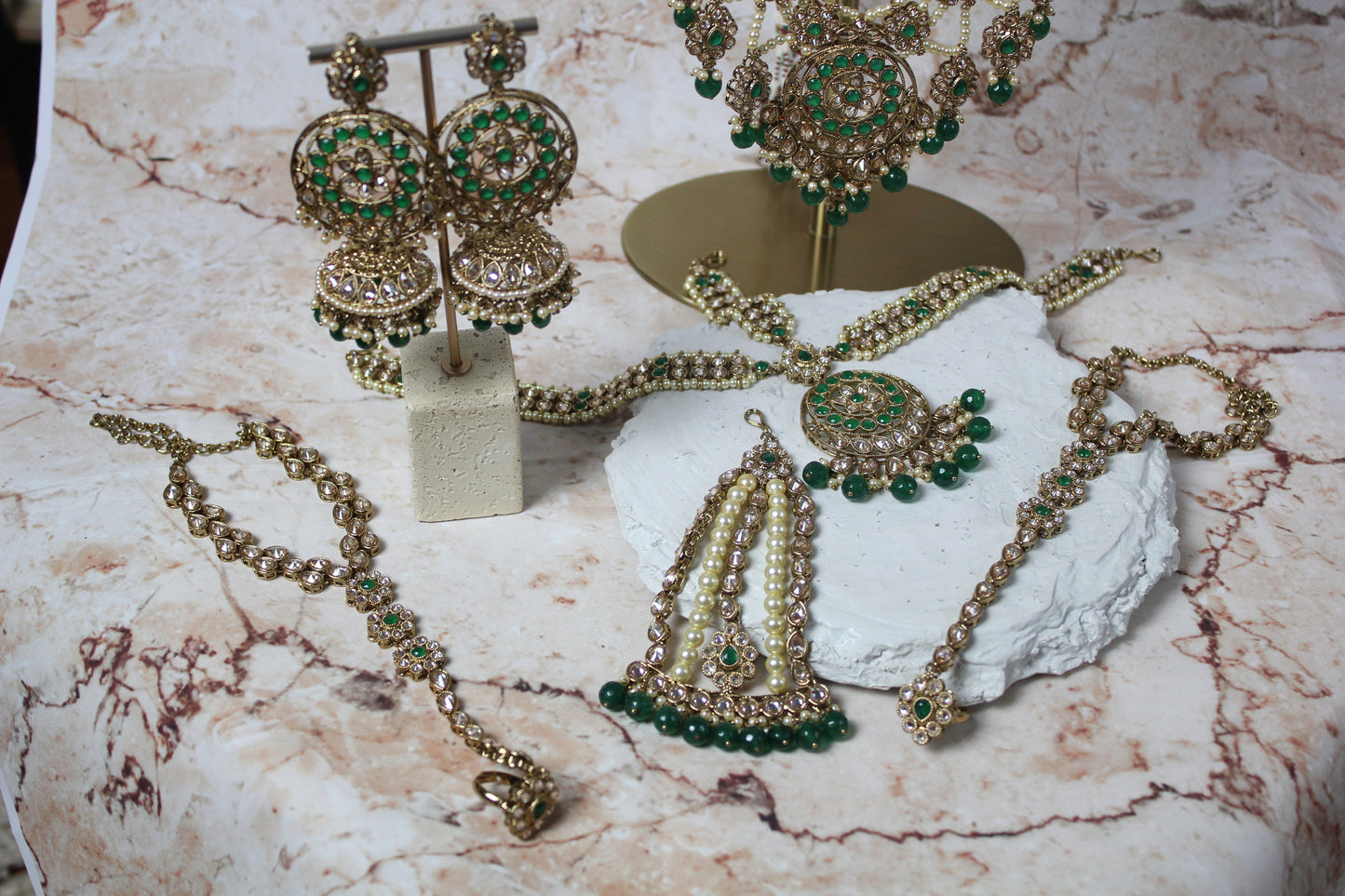 Malaika Bridal Set in Green