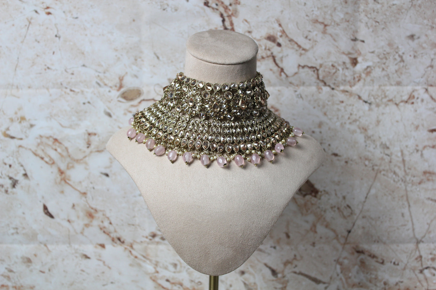 Anushka Polki Bridal Set in Pink