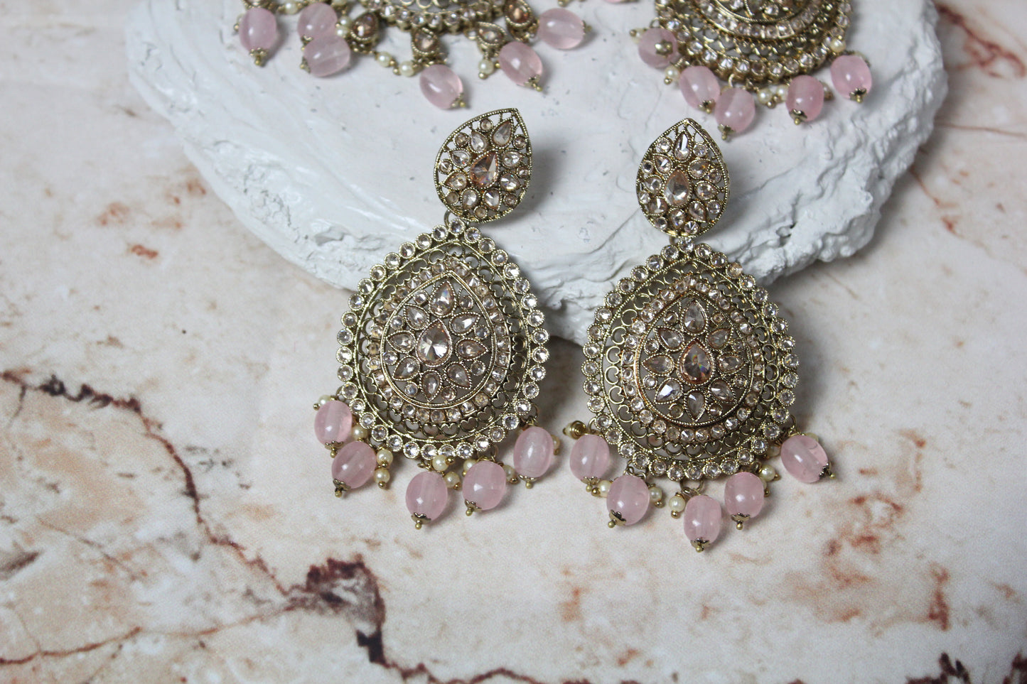 Anushka Polki Bridal Set in Pink