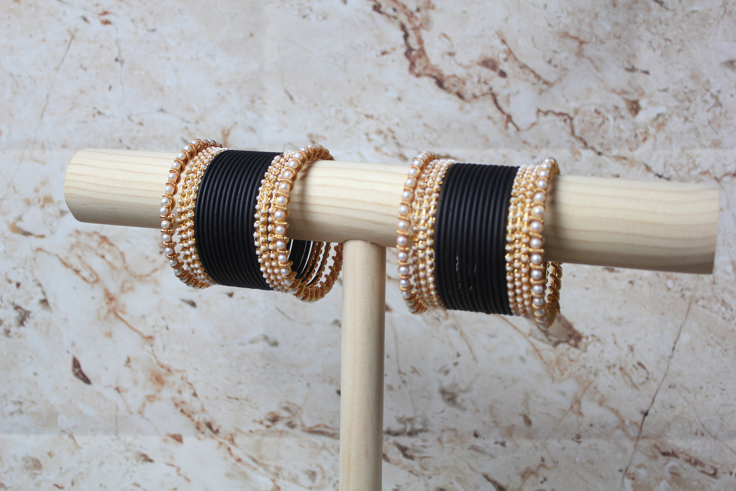 Coloured Bangle Set in Black