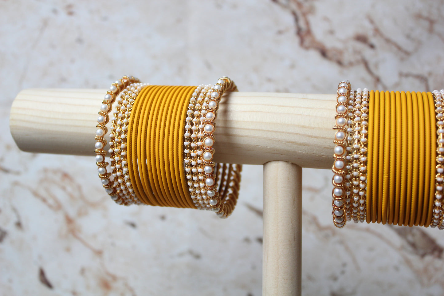 Coloured Bangle Set in Yellow