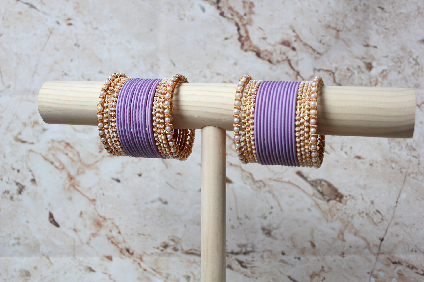 Coloured Bangle Set in Lilac