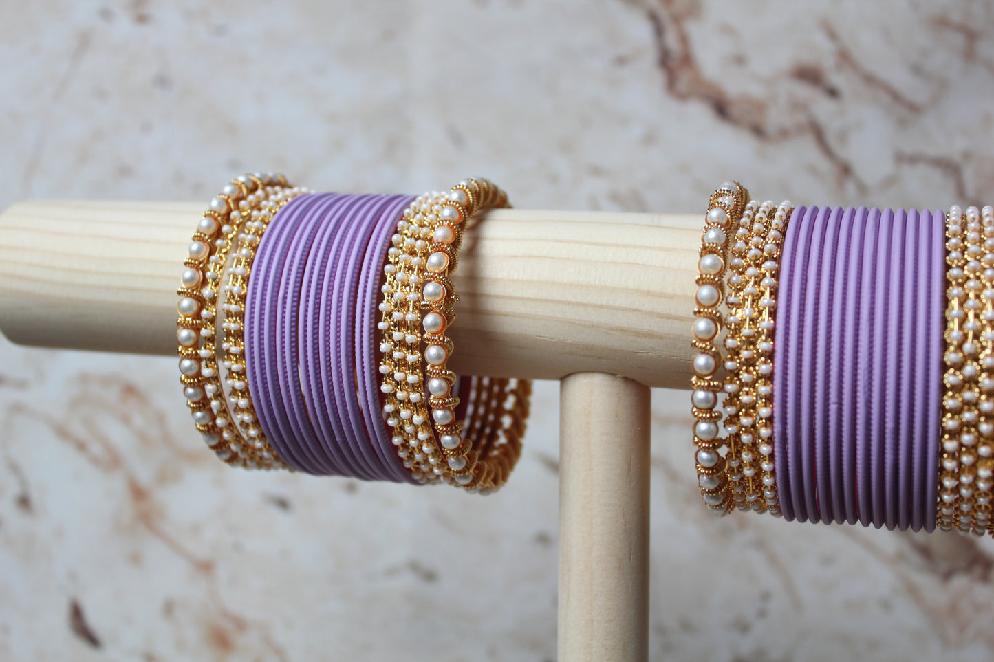 Coloured Bangle Set in Lilac
