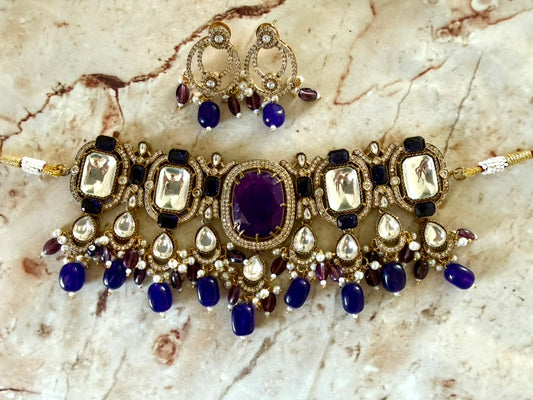 Reeva Necklace Set in Purple