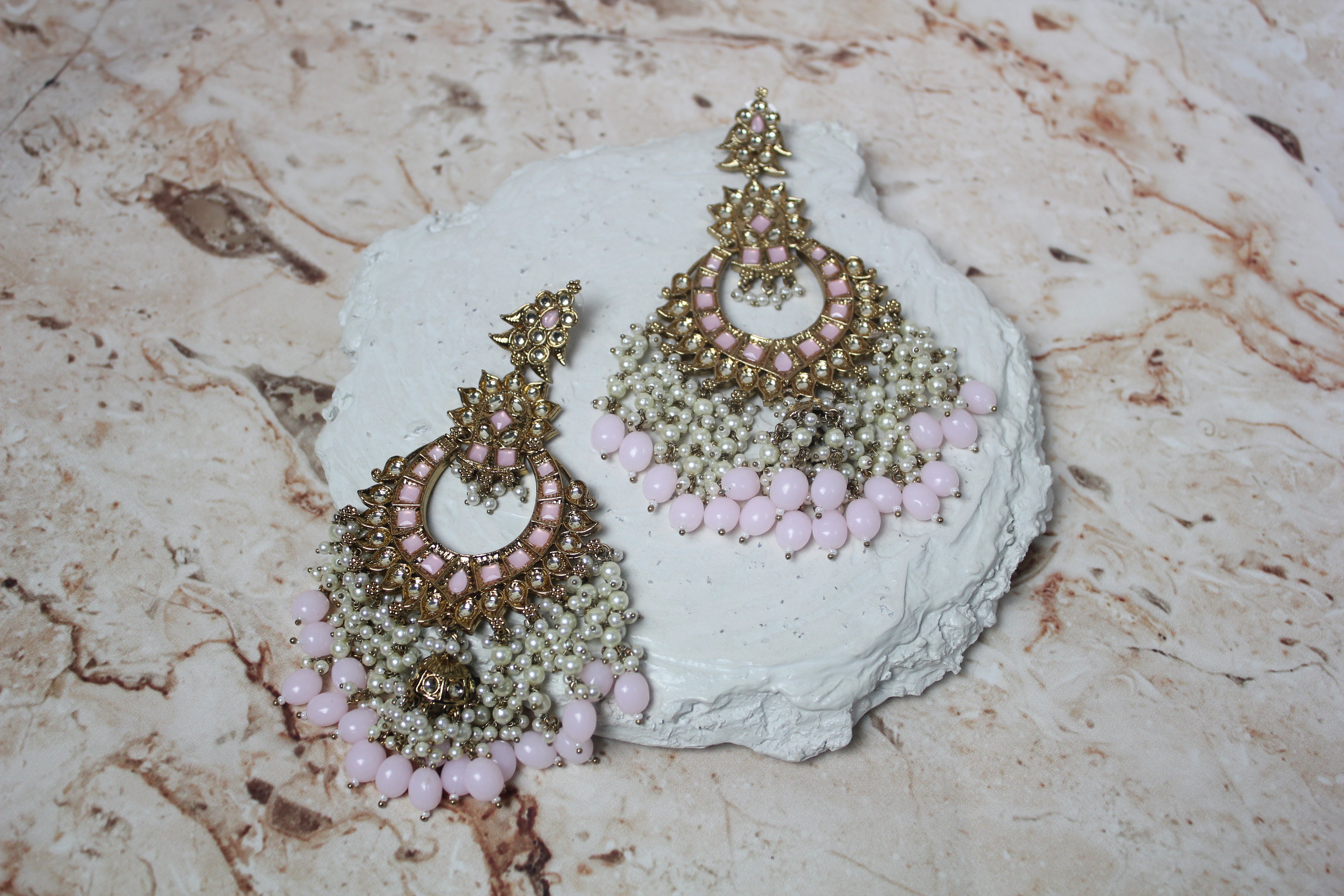 Amber Earrings in Light Pink