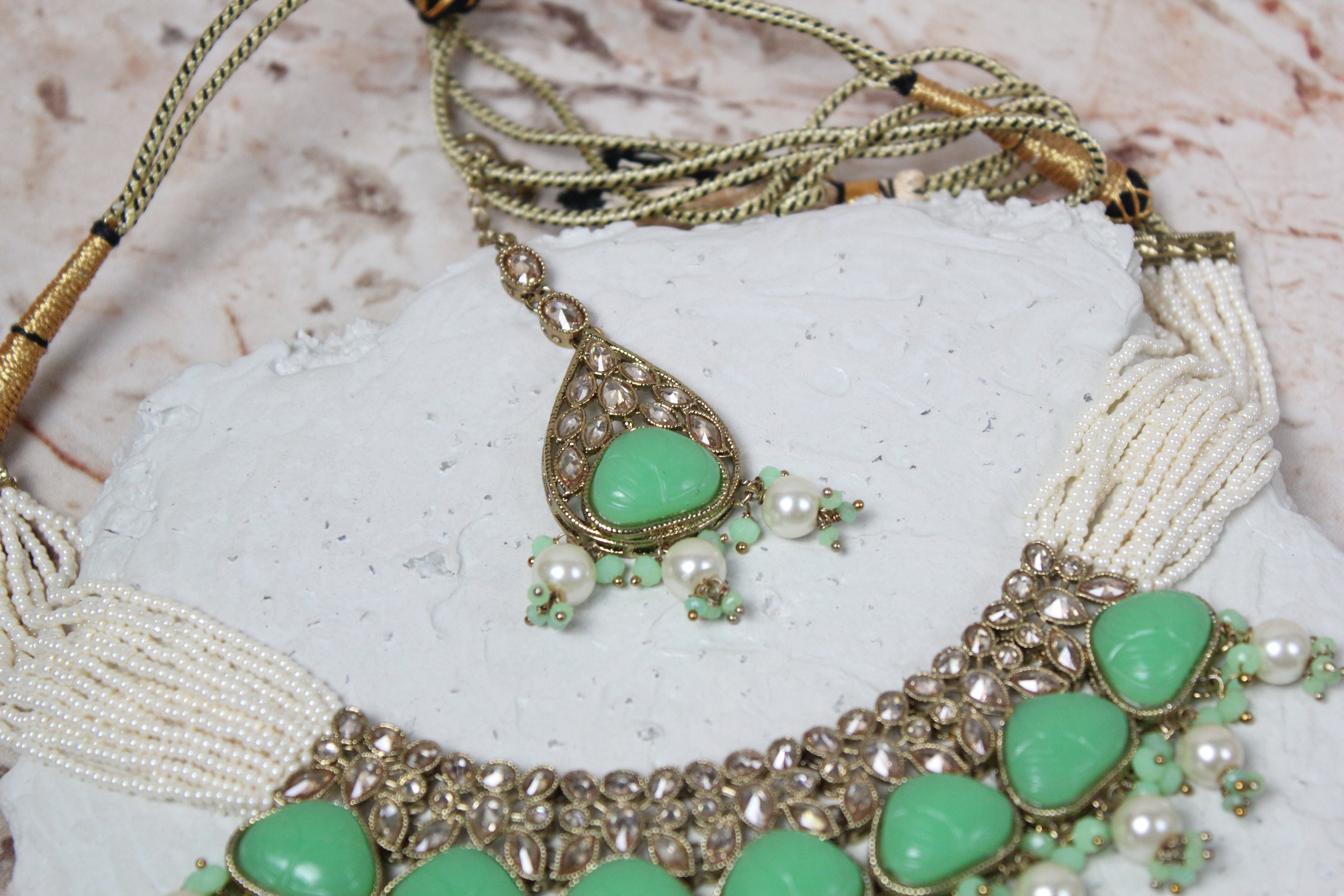 Isabelle Necklace Set in Light Green
