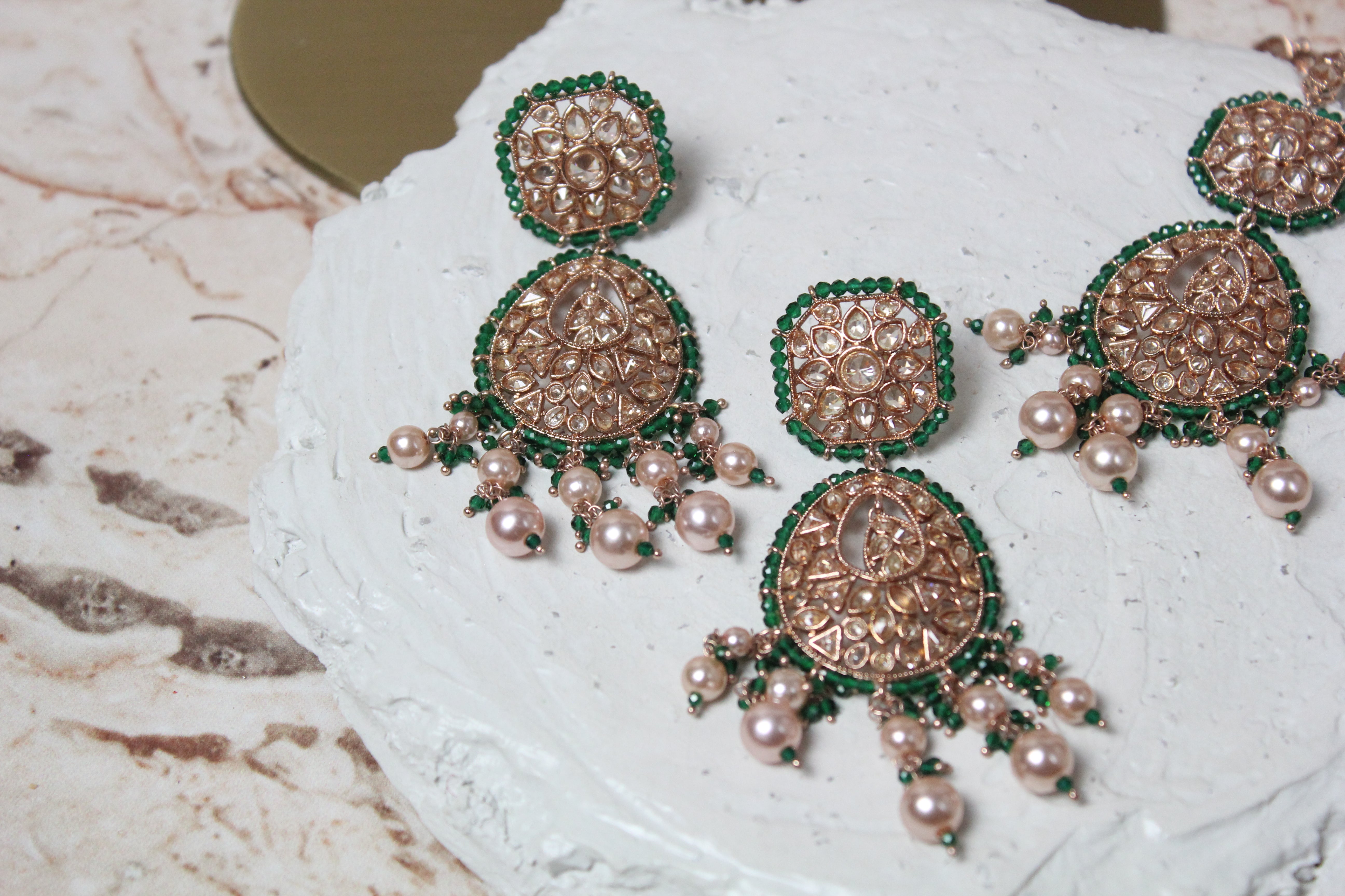 Ruhi Kundan Bridal Set in Green