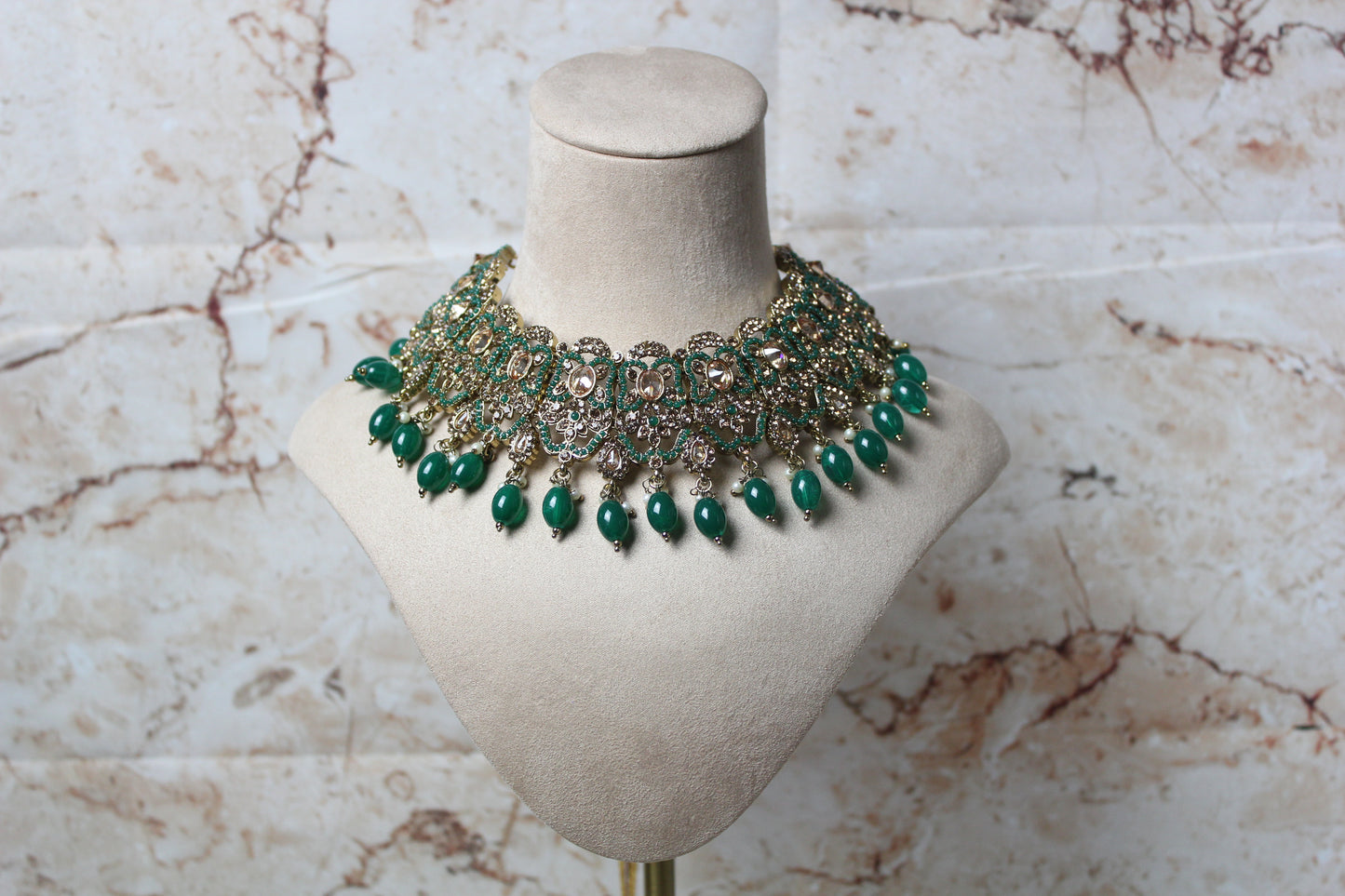 Mirza Necklace Set in Green