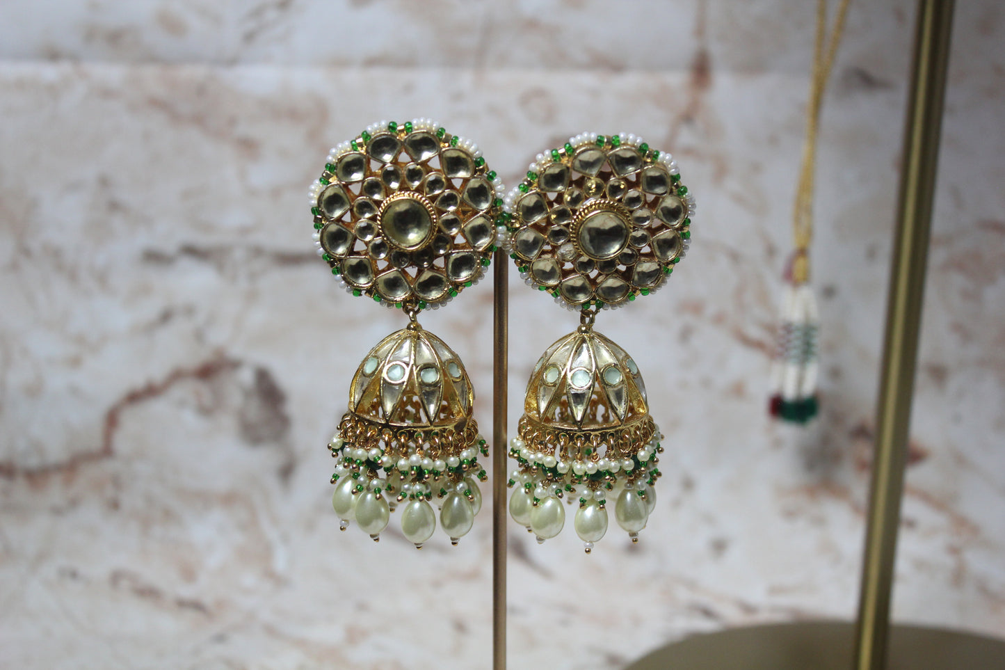 Indira Pachi Kundan Bridal Set in Green