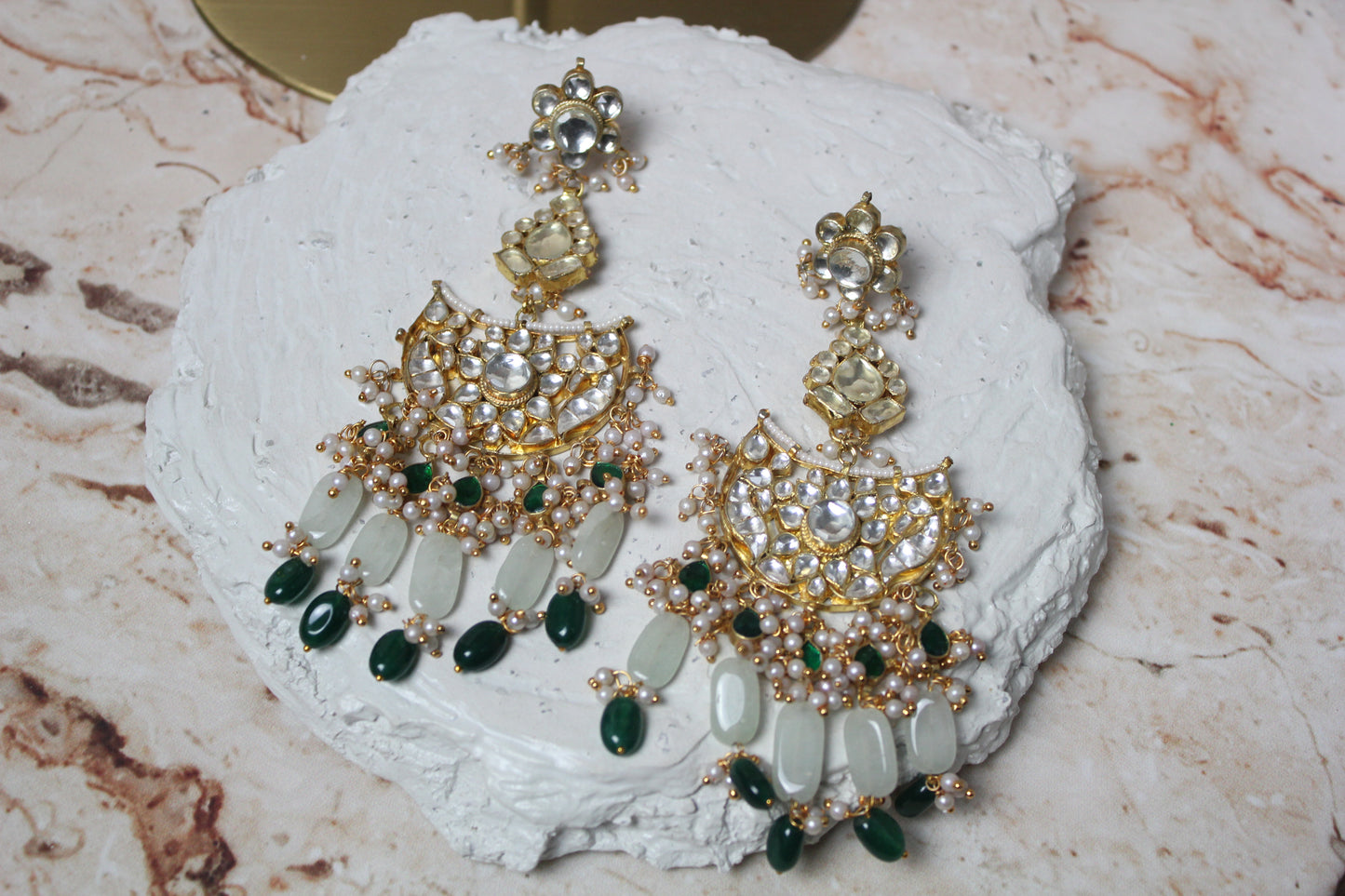 Mia Pachi Kundan Necklace Set in Mint