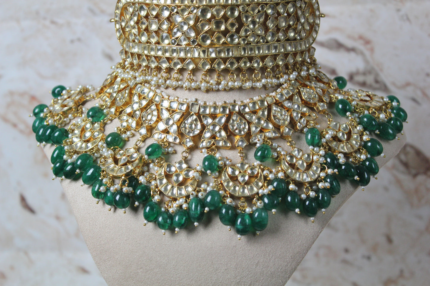 Rayana Pachi Kundan Bridal Set in Green