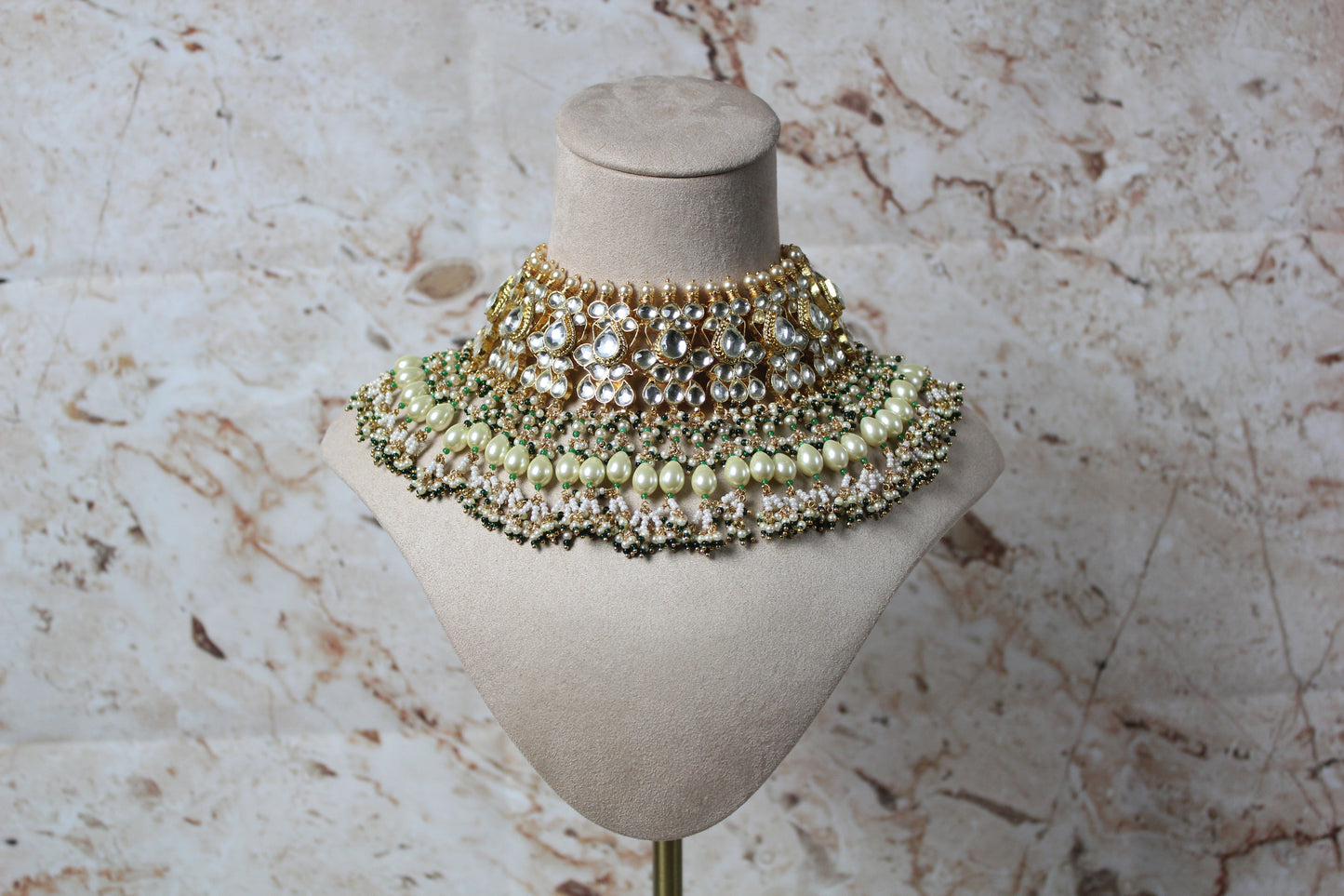 Neha Pachi Kundan Bridal Set in Green