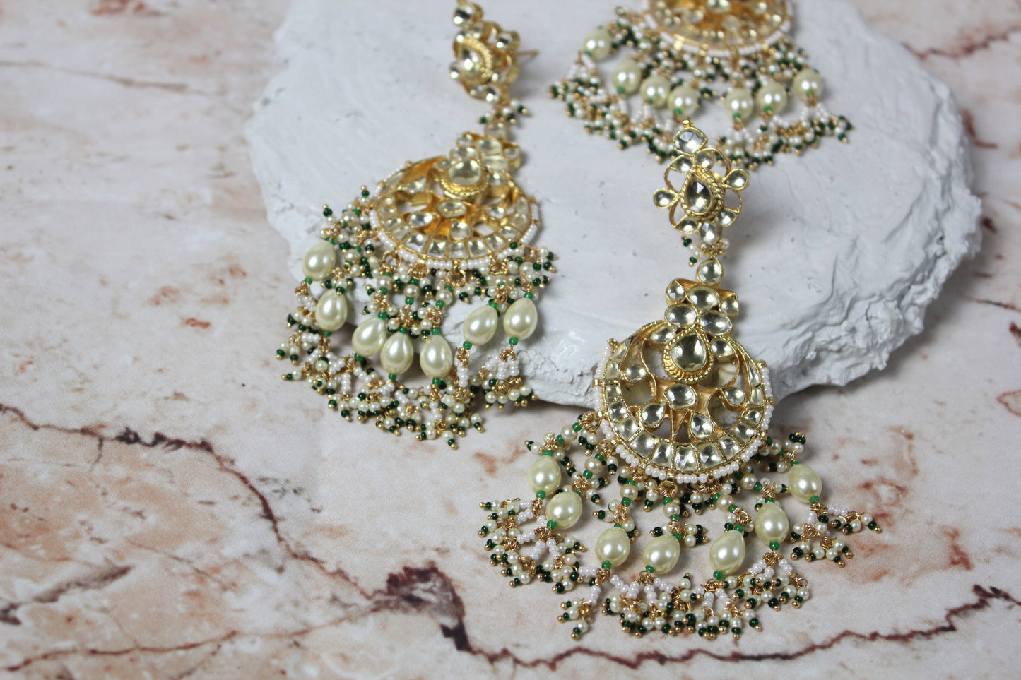 Neha Pachi Kundan Bridal Set in Green