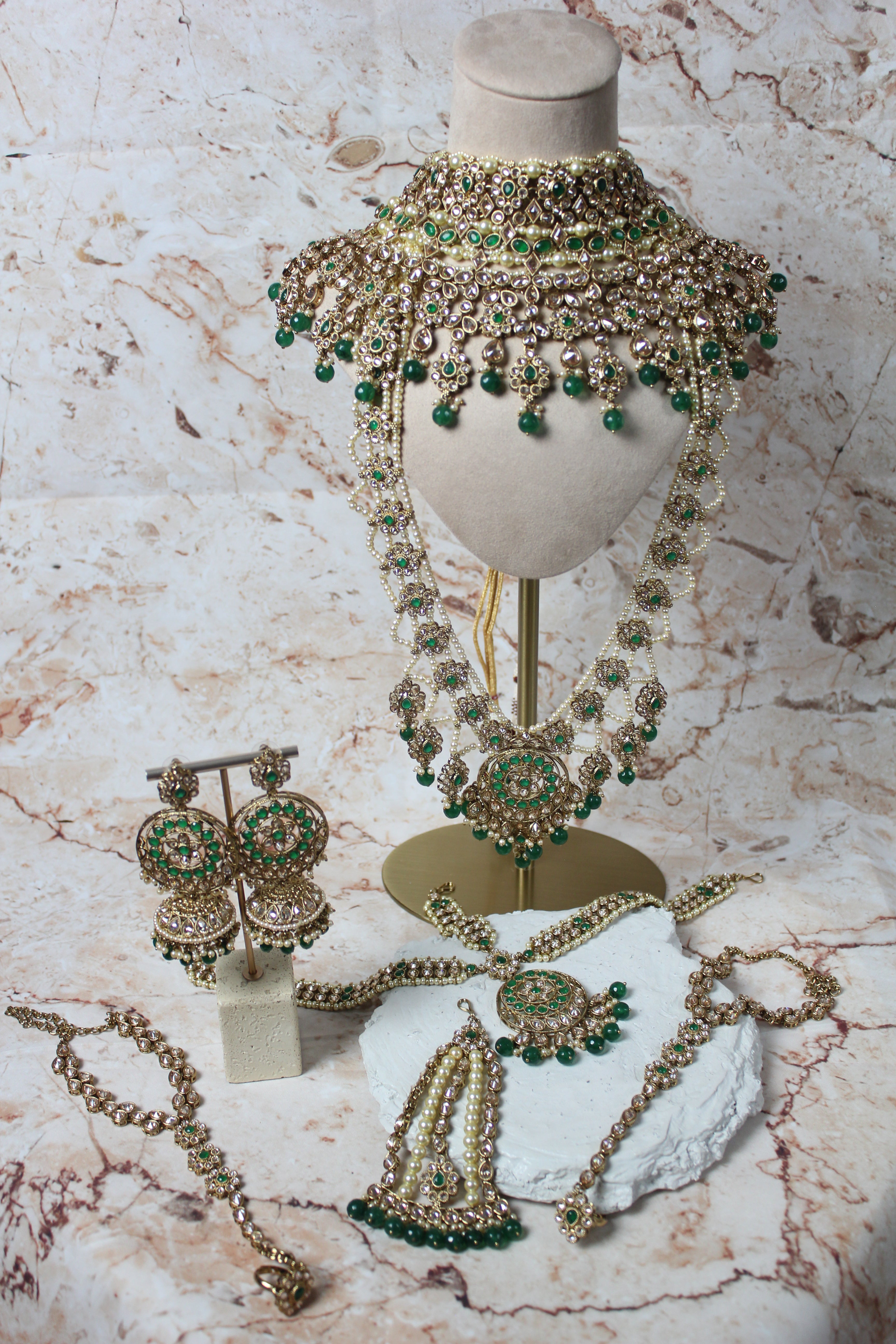 Malaika Bridal Set in Green