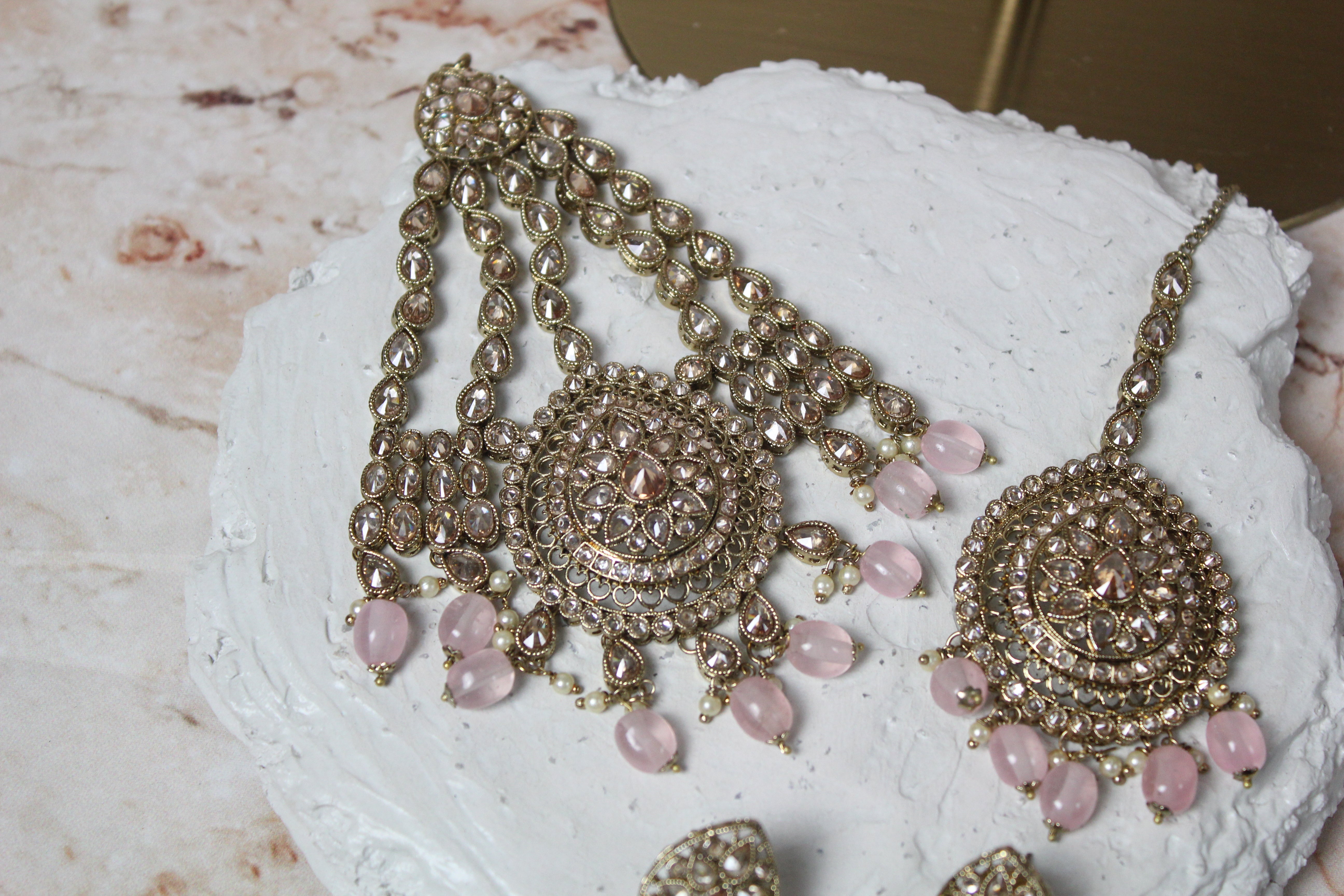 Anushka Polki Bridal Set in Pink