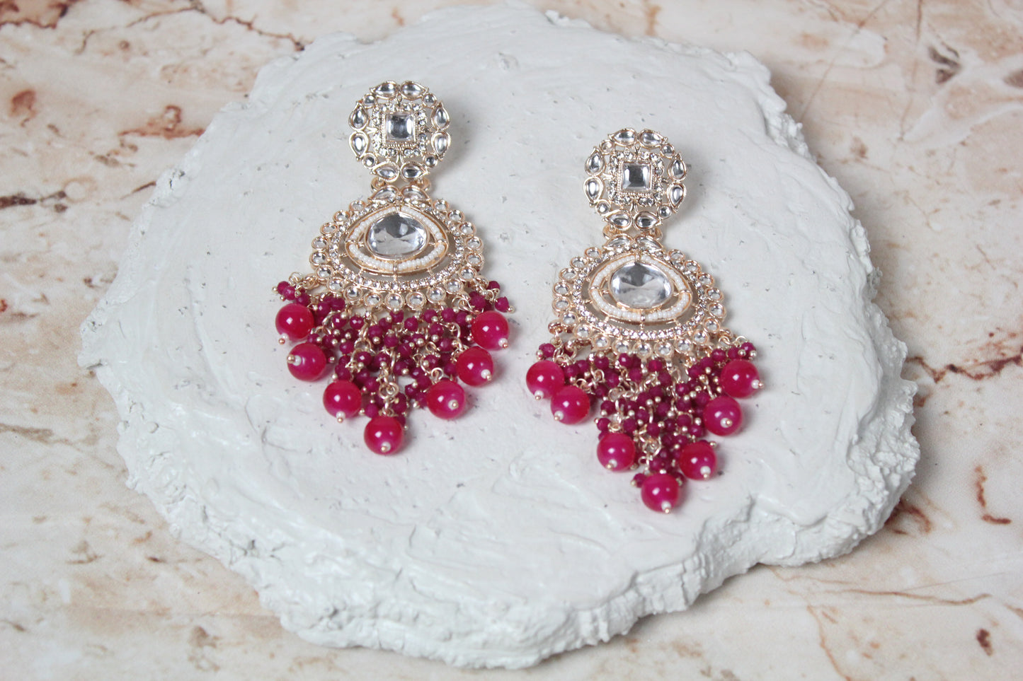 Olivia Earrings in Hot Pink