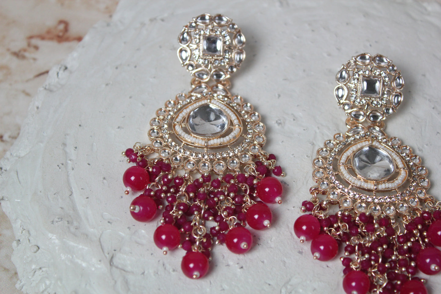 Olivia Earrings in Hot Pink